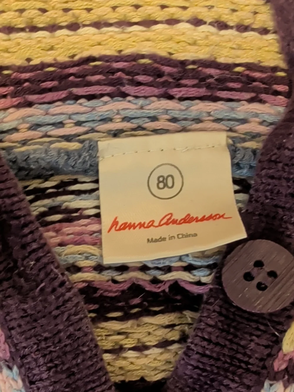 Hanna Andersson Striped Hooded Knit One-Piece in Green, Purple, Blue Size 12-18